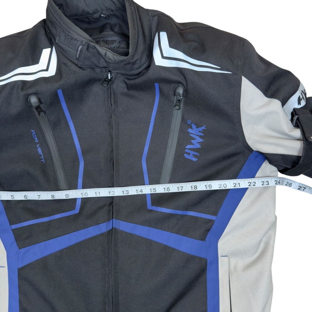 HWK Motorcycle Jacket Scorpion Mens 2XL Black Blue Grey Motorsports Riding Gear - Picture 6 of 9